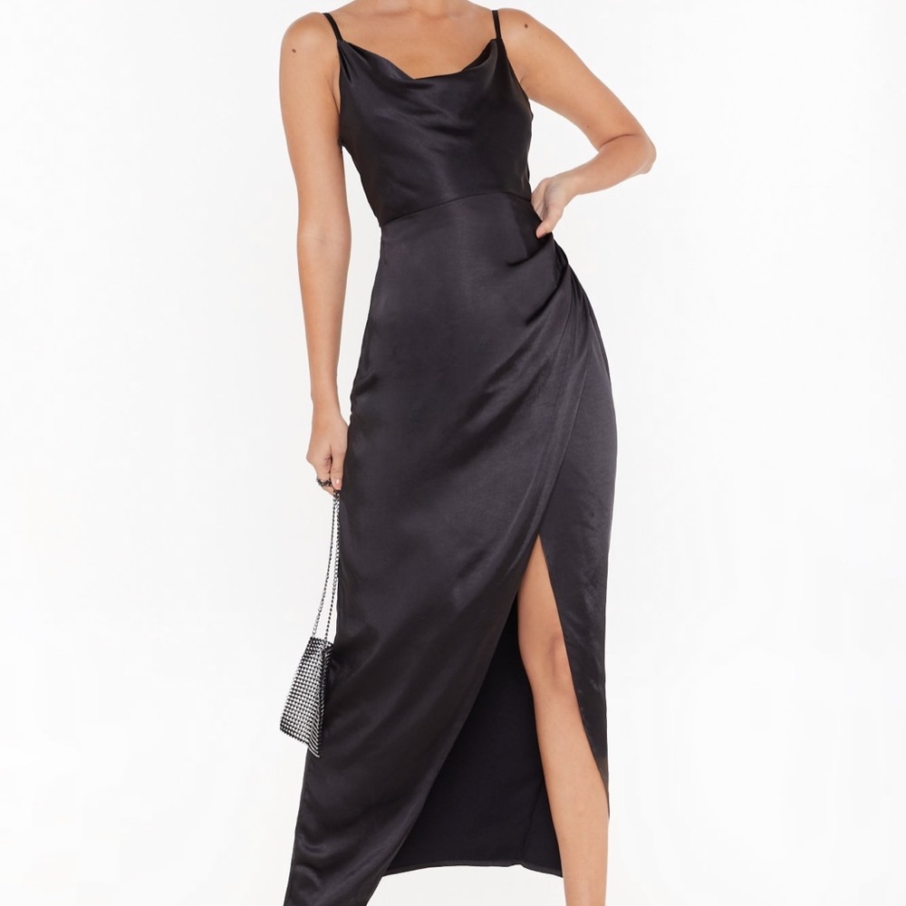 Nasty Gal Satin Cowl Neck Maxi Dress - CHAMPAGNE